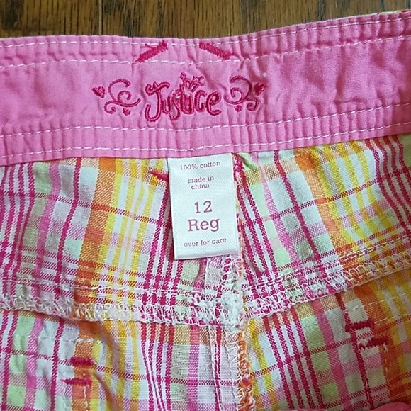 JUSTICE Floral Shorts Sz 12 Reg - Picture 4 of 10